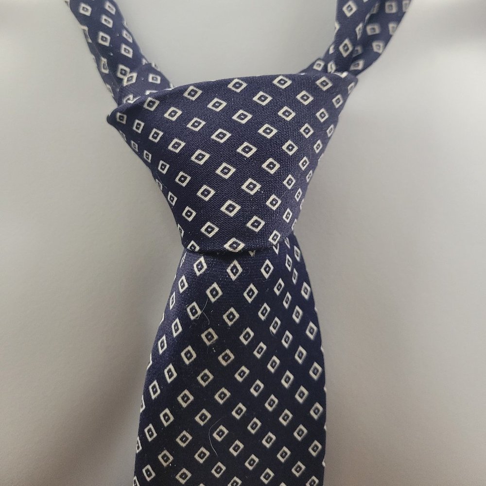 VINTAGE MOROCCO TIE POLYESTER & SILK NECKTIE BLUE